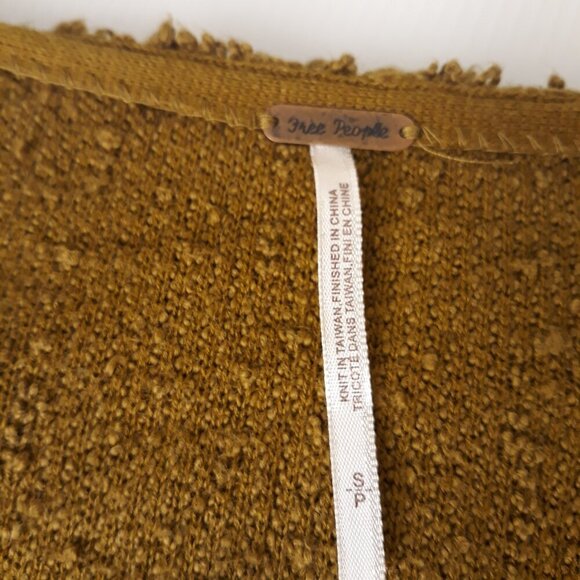 Free People Popcorn Fuzzy Cotton V-Neck Sweater S Boho - Picture 6 of 8